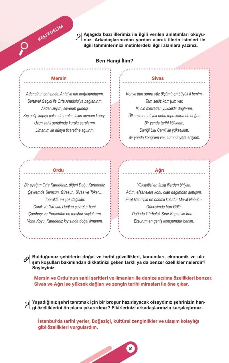 5. Sınıf Sosyal Bilgiler Ders Kitabı Cevapları Meb Yayınları 1. Kitap Sayfa 51 Çözüm Görseli