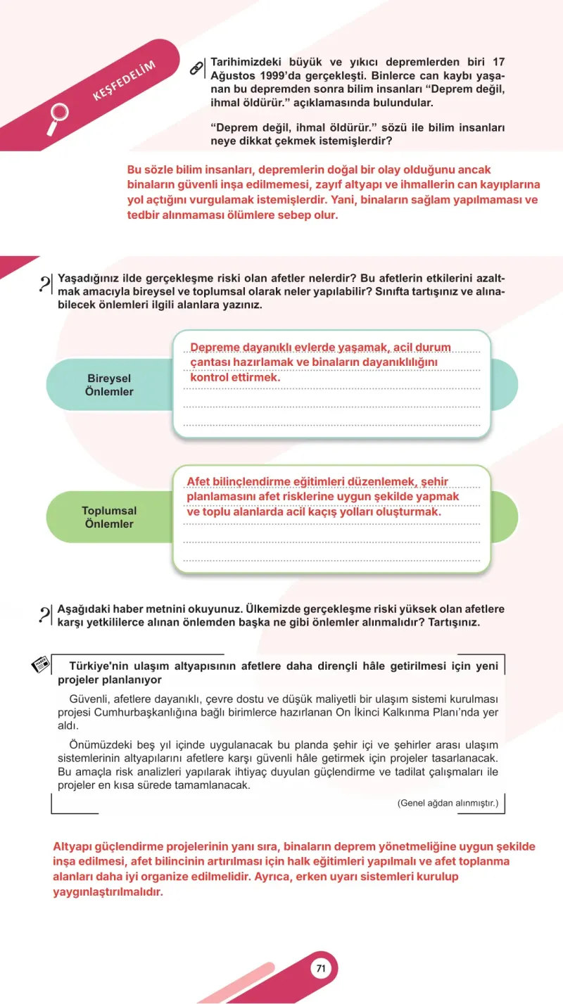 5. Sınıf Sosyal Bilgiler Ders Kitabı Cevapları Meb Yayınları 1. Kitap Sayfa 71 Çözüm Görseli