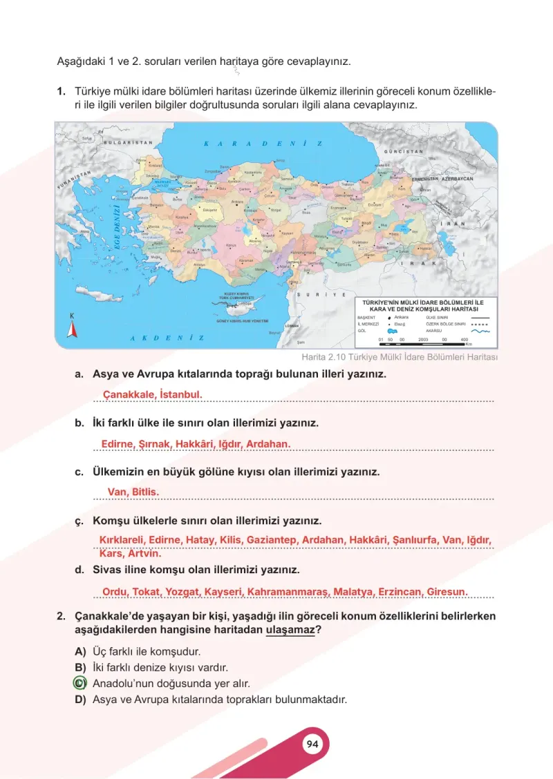 5. Sınıf Sosyal Bilgiler Ders Kitabı Cevapları Meb Yayınları 1. Kitap Sayfa 94 Çözüm Görseli