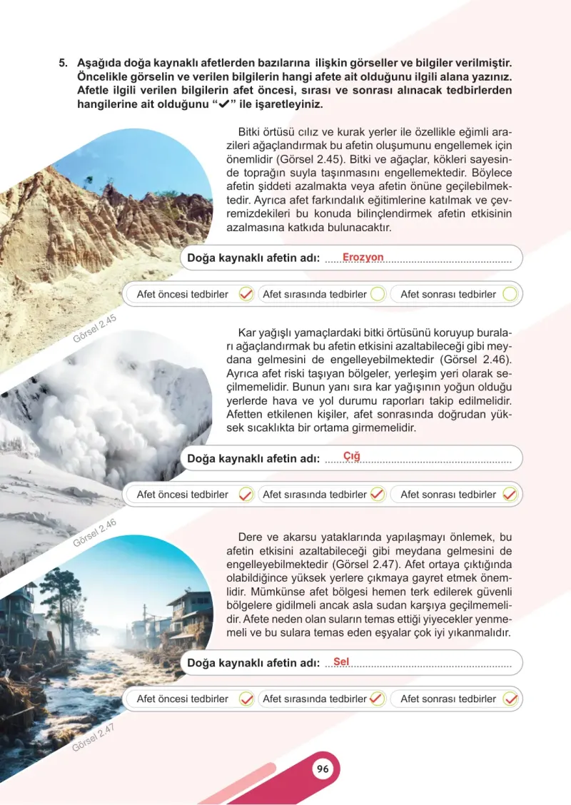 5. Sınıf Sosyal Bilgiler Ders Kitabı Cevapları Meb Yayınları 1. Kitap Sayfa 96 Çözüm Görseli