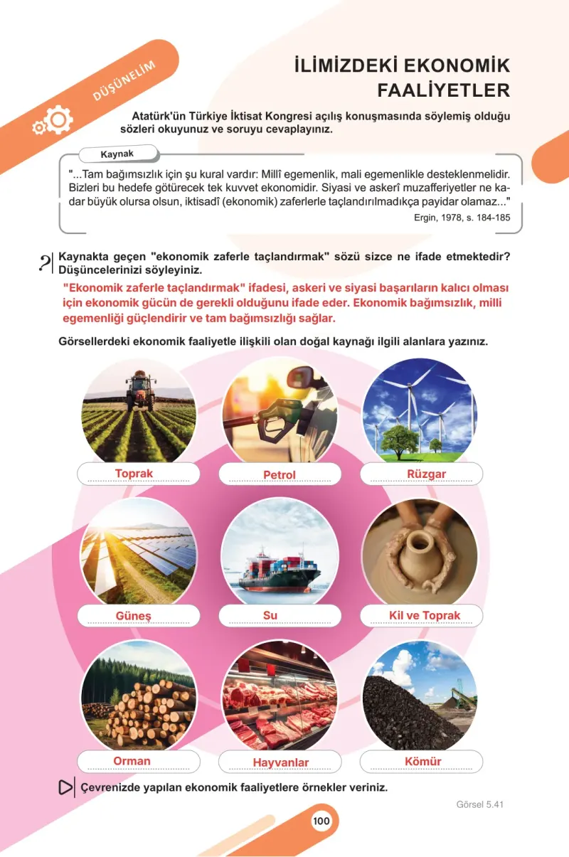 5. Sınıf Sosyal Bilgiler Ders Kitabı Cevapları Meb Yayınları 2. Kitap Sayfa 100 Çözüm Görseli