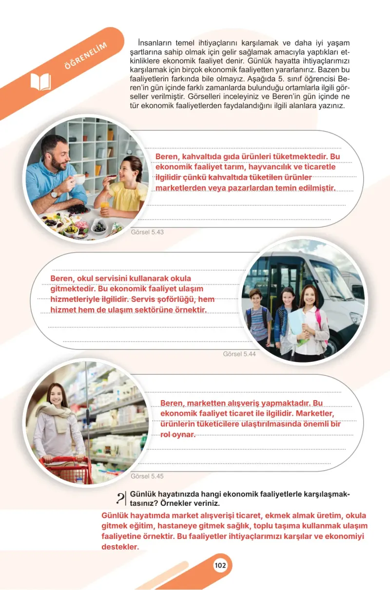 5. Sınıf Sosyal Bilgiler Ders Kitabı Cevapları Meb Yayınları 2. Kitap Sayfa 102 Çözüm Görseli