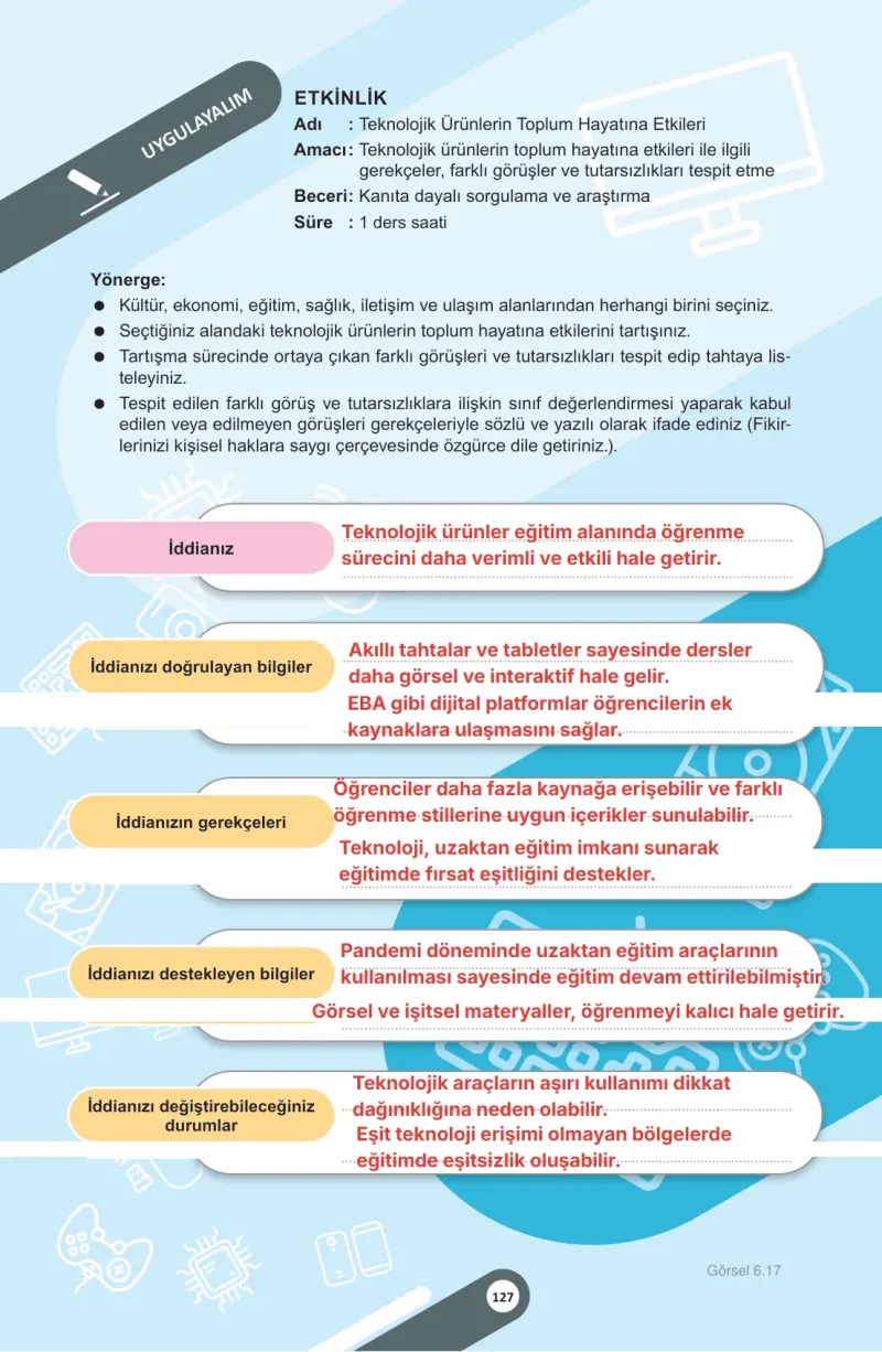 5. Sınıf Sosyal Bilgiler Ders Kitabı Cevapları Meb Yayınları 2. Kitap Sayfa 127 Çözüm Görseli