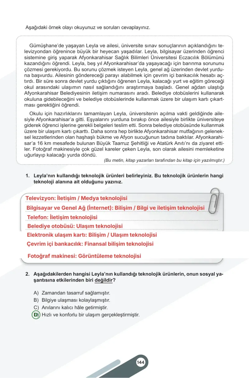 5. Sınıf Sosyal Bilgiler Ders Kitabı Cevapları Meb Yayınları 2. Kitap Sayfa 144 Çözüm Görseli