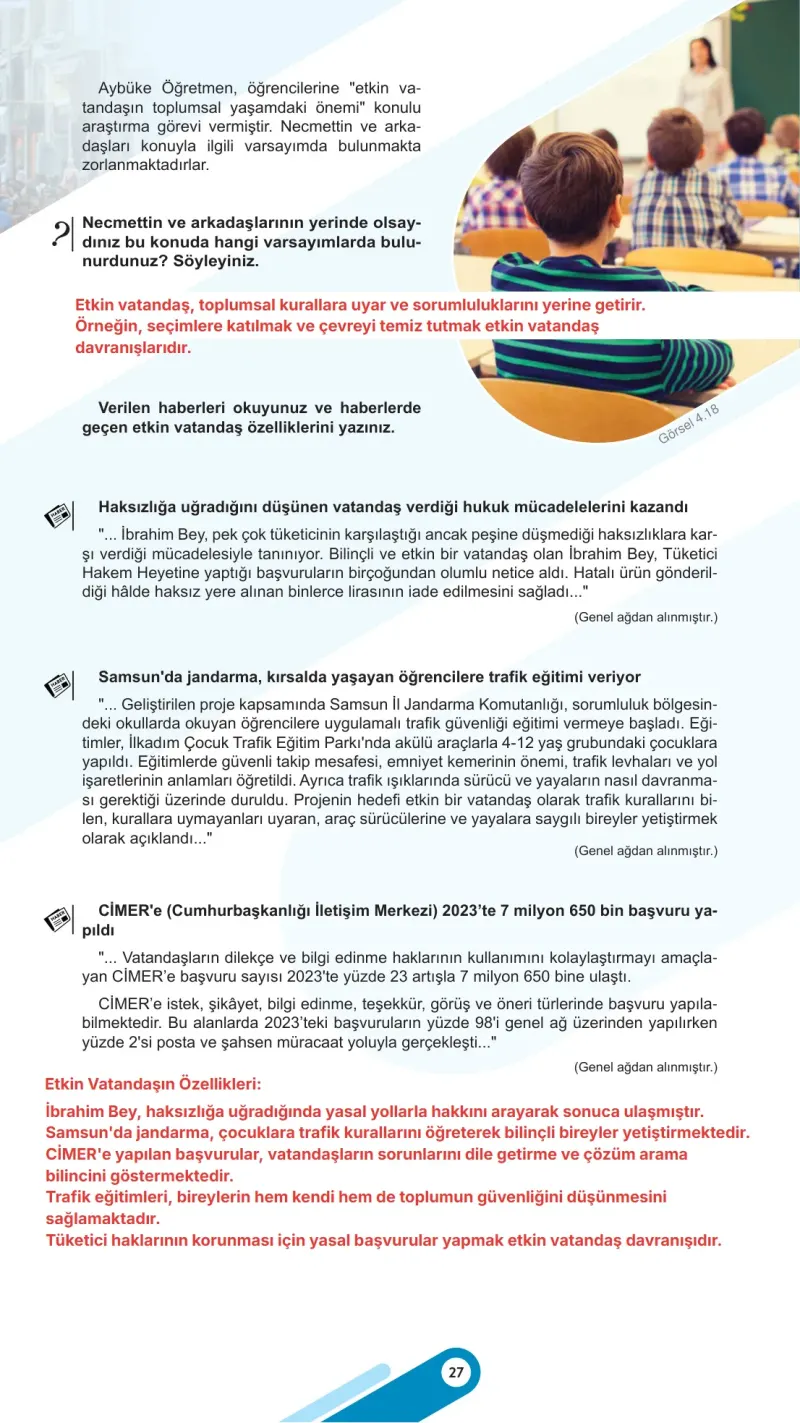 5. Sınıf Sosyal Bilgiler Ders Kitabı Cevapları Meb Yayınları 2. Kitap Sayfa 27 Çözüm Görseli