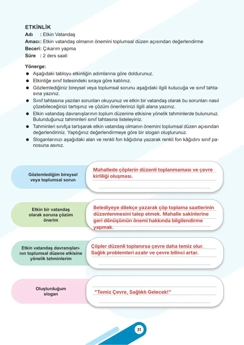 5. Sınıf Sosyal Bilgiler Ders Kitabı Cevapları Meb Yayınları 2. Kitap Sayfa 31 Çözüm Görseli