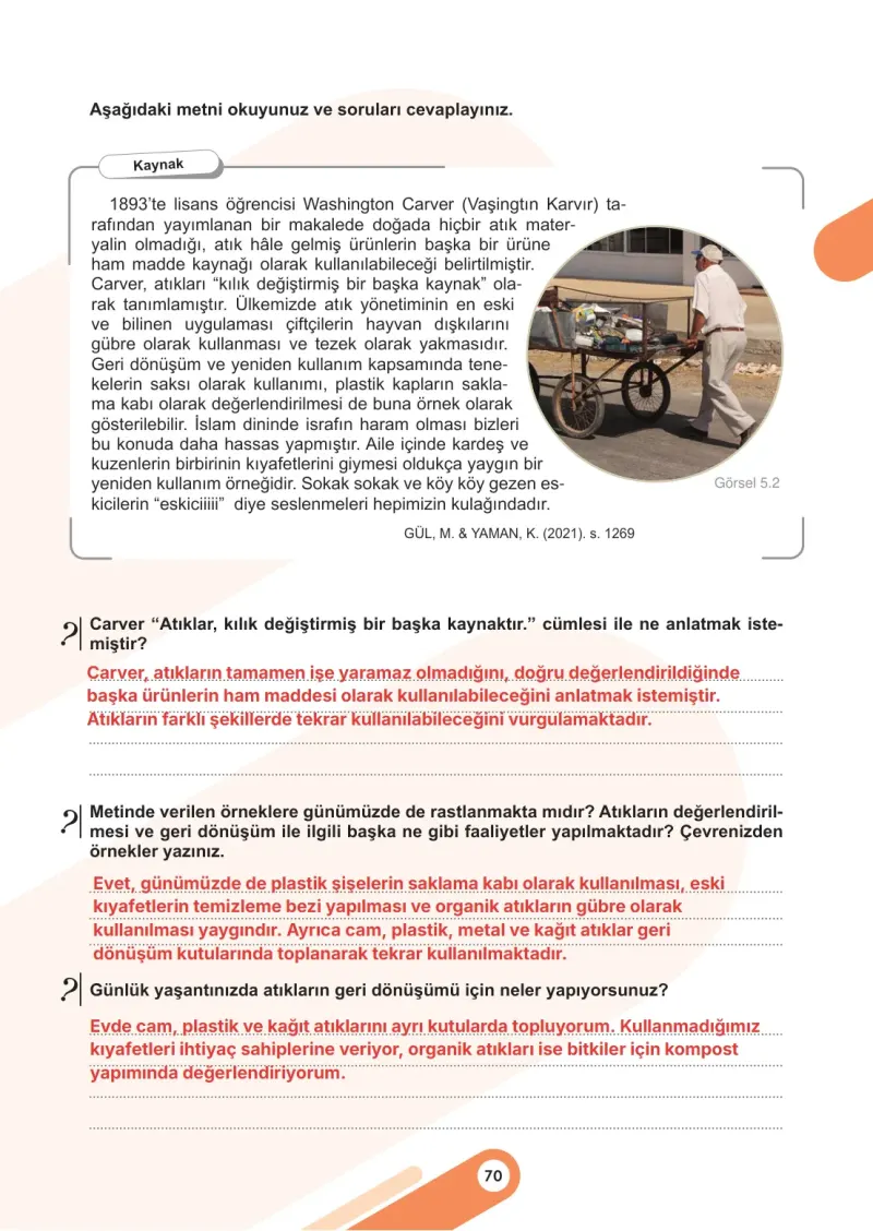 5. Sınıf Sosyal Bilgiler Ders Kitabı Cevapları Meb Yayınları 2. Kitap Sayfa 70 Çözüm Görseli