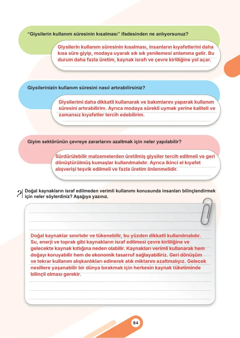5. Sınıf Sosyal Bilgiler Ders Kitabı Cevapları Meb Yayınları 2. Kitap Sayfa 84 Çözüm Görseli