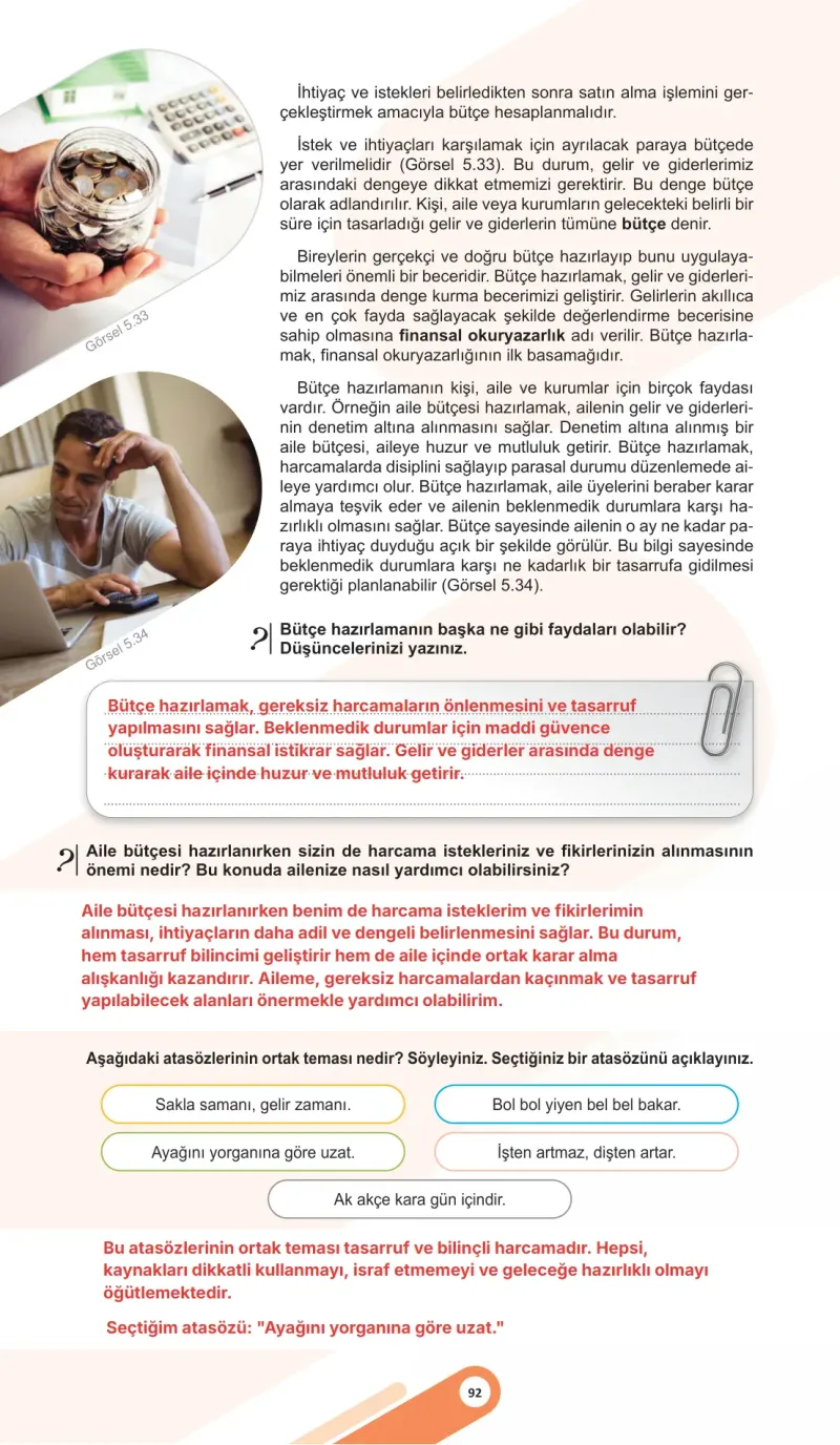 5. Sınıf Sosyal Bilgiler Ders Kitabı Cevapları Meb Yayınları 2. Kitap Sayfa 92 Çözüm Görseli