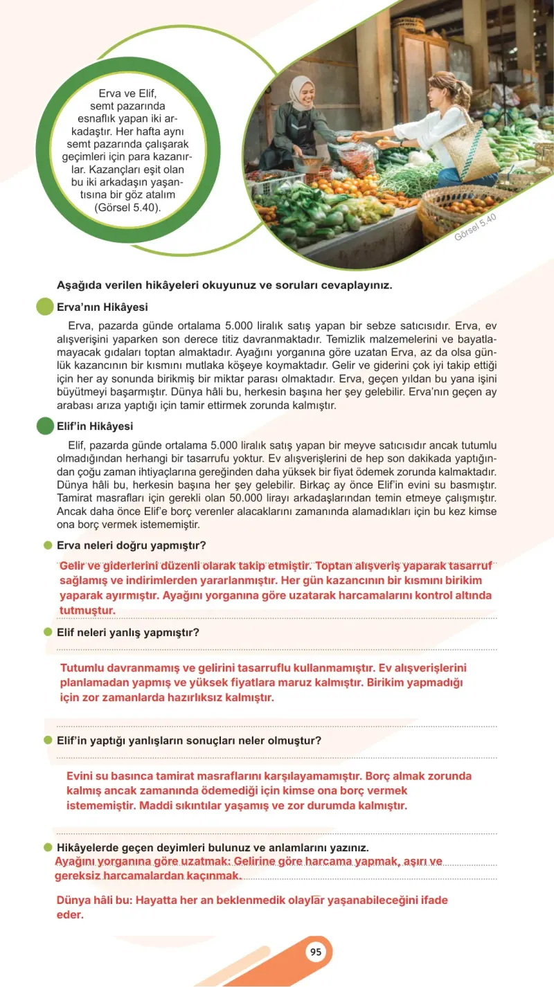 5. Sınıf Sosyal Bilgiler Ders Kitabı Cevapları Meb Yayınları 2. Kitap Sayfa 95 Çözüm Görseli