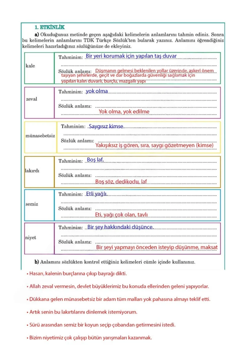 5. Sınıf Türkçe Ders Kitabı Cevapları Anıttepe Yayınları Sayfa 114 Çözüm Görseli
