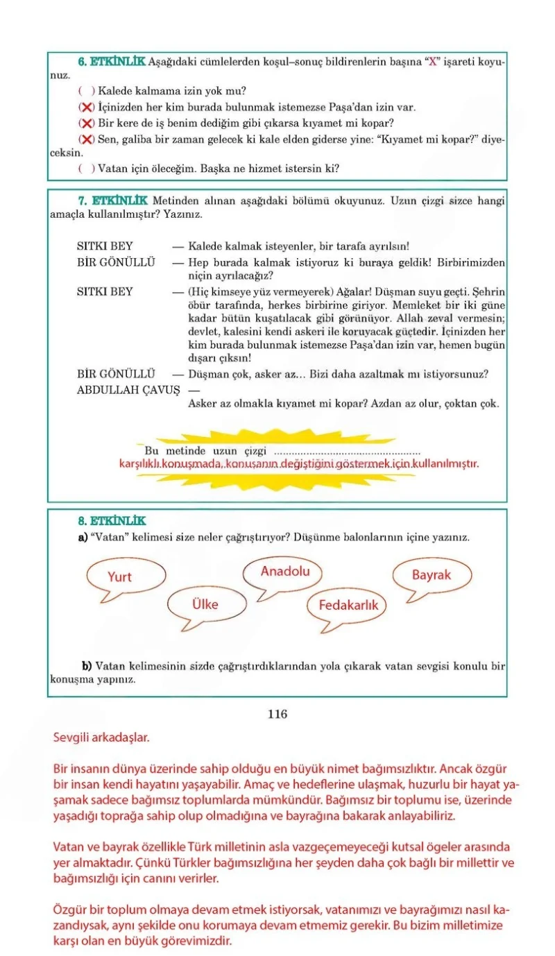 5. Sınıf Türkçe Ders Kitabı Cevapları Anıttepe Yayınları Sayfa 116 Çözüm Görseli
