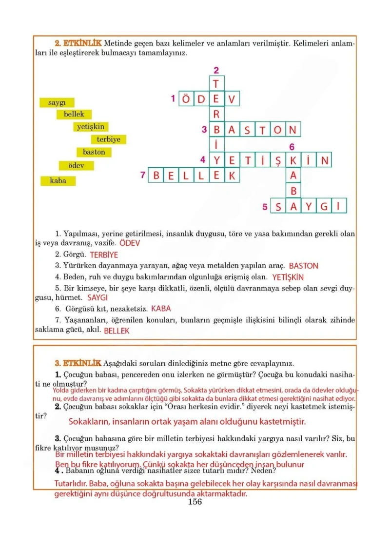 5. Sınıf Türkçe Ders Kitabı Cevapları Anıttepe Yayınları Sayfa 156 Çözüm Görseli