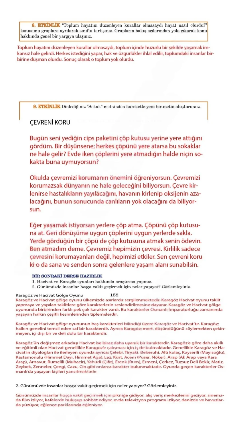 5. Sınıf Türkçe Ders Kitabı Cevapları Anıttepe Yayınları Sayfa 158 Çözüm Görseli