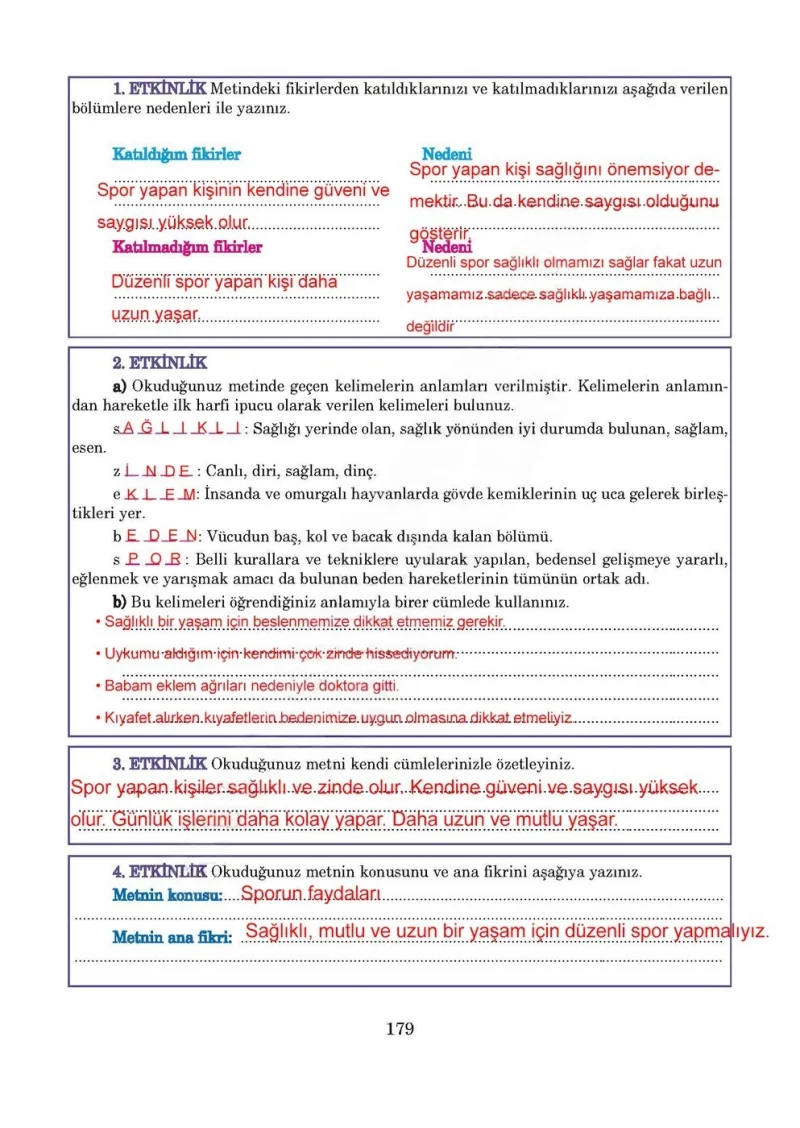 5. Sınıf Türkçe Ders Kitabı Cevapları Anıttepe Yayınları Sayfa 179 Çözüm Görseli