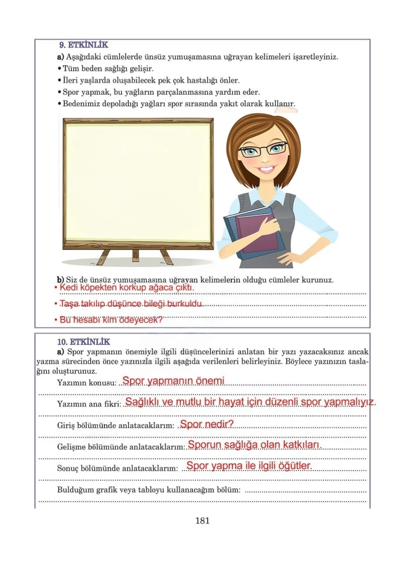 5. Sınıf Türkçe Ders Kitabı Cevapları Anıttepe Yayınları Sayfa 181 Çözüm Görseli