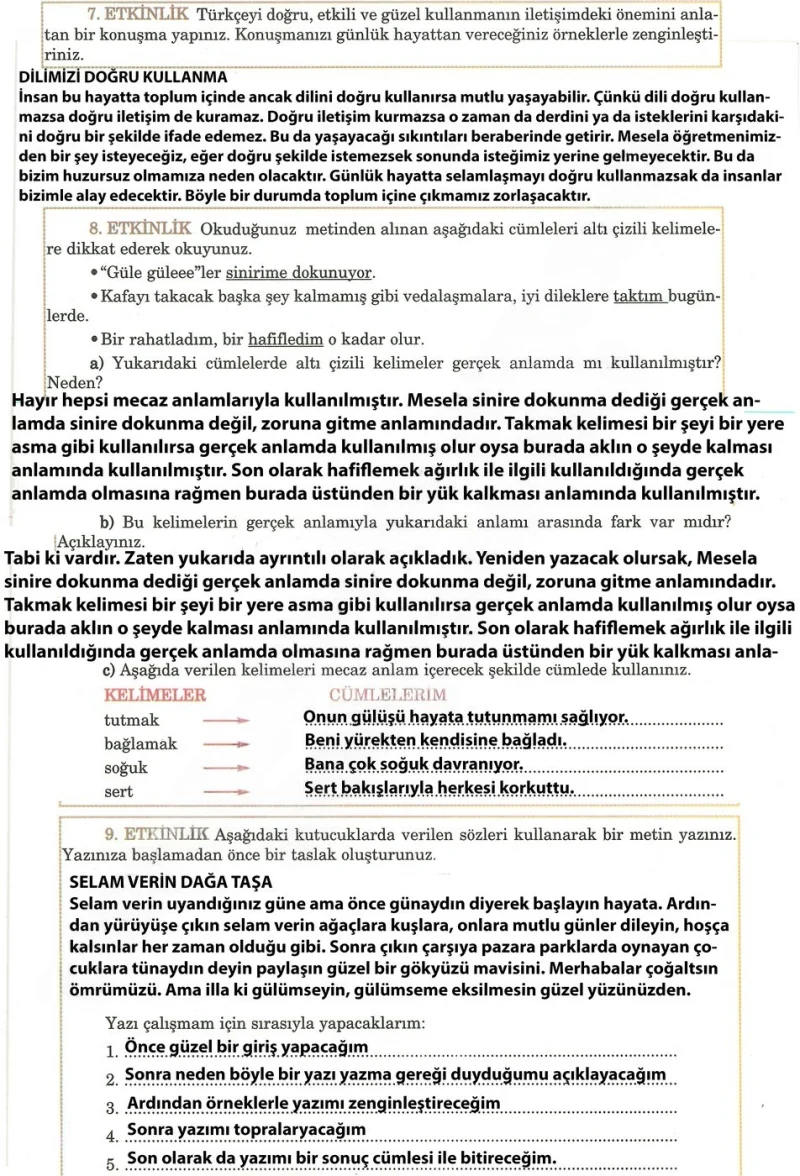 5. Sınıf Türkçe Ders Kitabı Cevapları Anıttepe Yayınları Sayfa 21 Çözüm Görseli