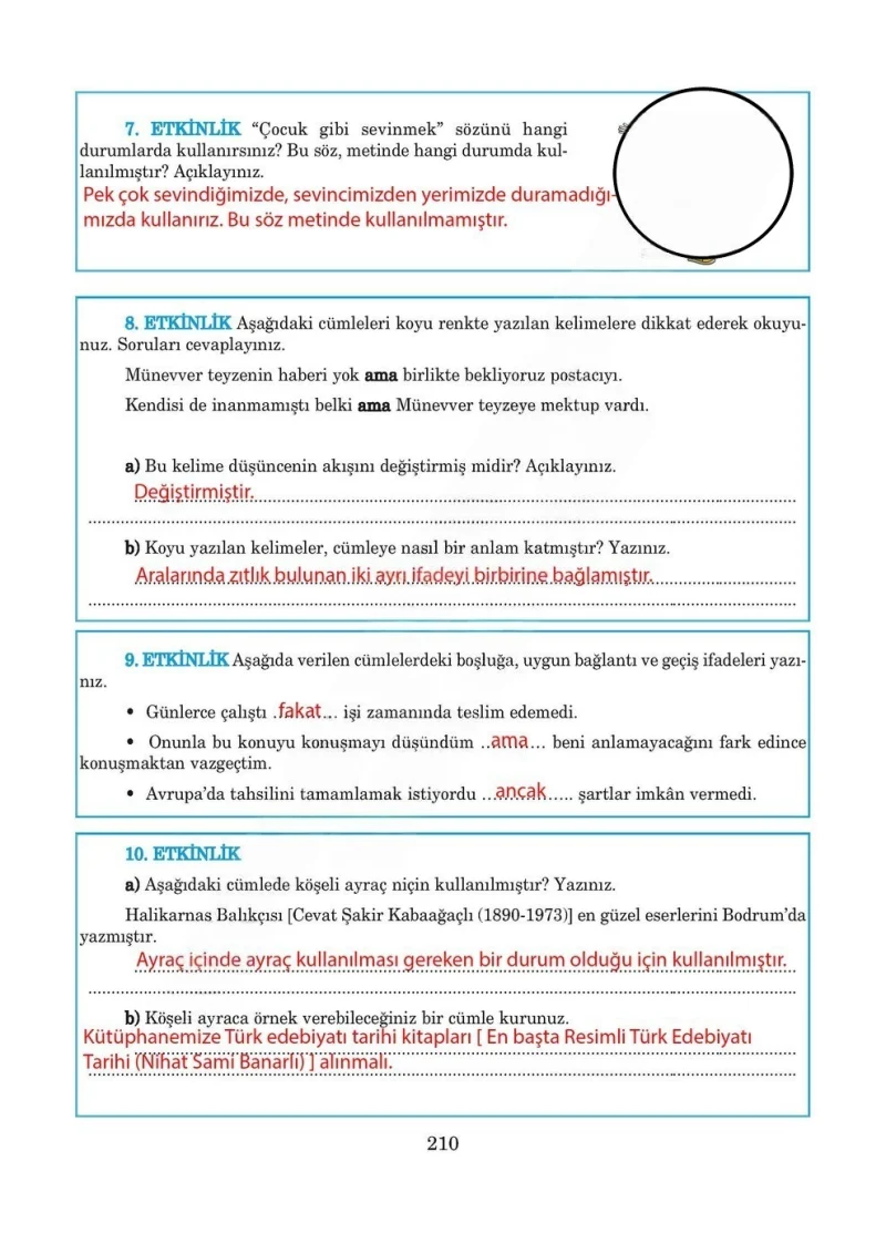 5. Sınıf Türkçe Ders Kitabı Cevapları Anıttepe Yayınları Sayfa 210 Çözüm Görseli