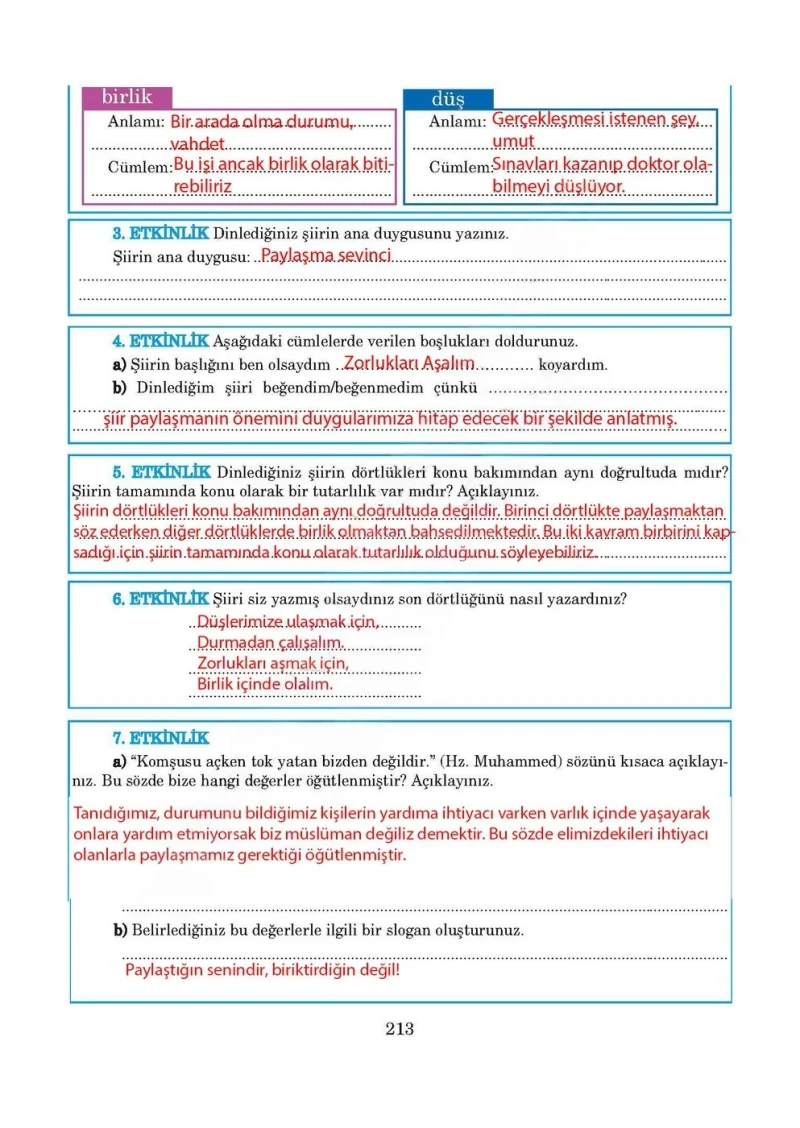 5. Sınıf Türkçe Ders Kitabı Cevapları Anıttepe Yayınları Sayfa 213 Çözüm Görseli