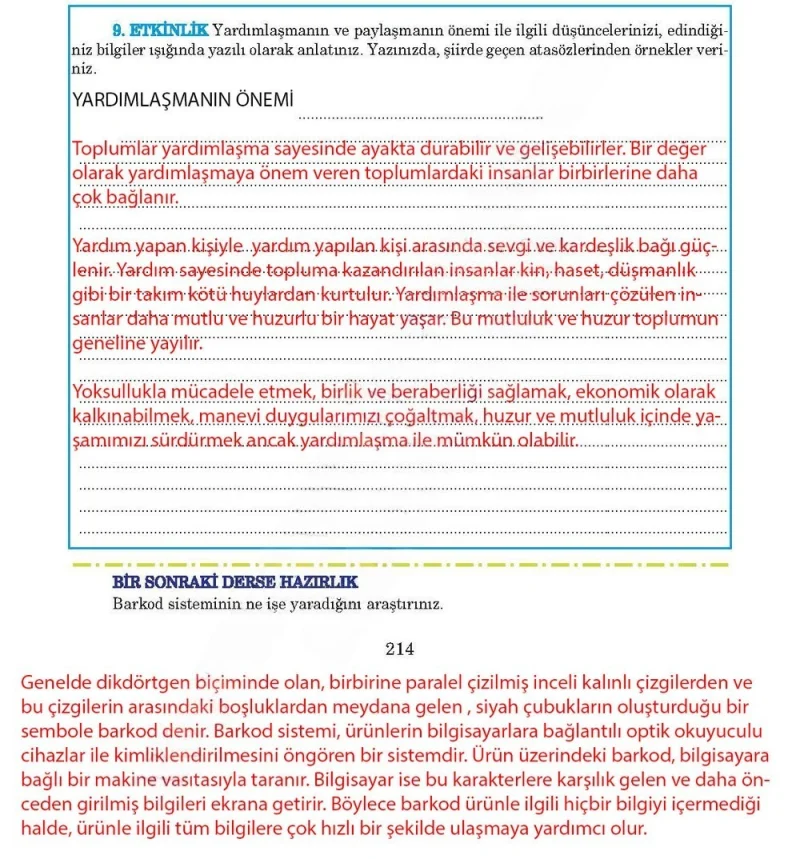 5. Sınıf Türkçe Ders Kitabı Cevapları Anıttepe Yayınları Sayfa 214 Çözüm Görseli