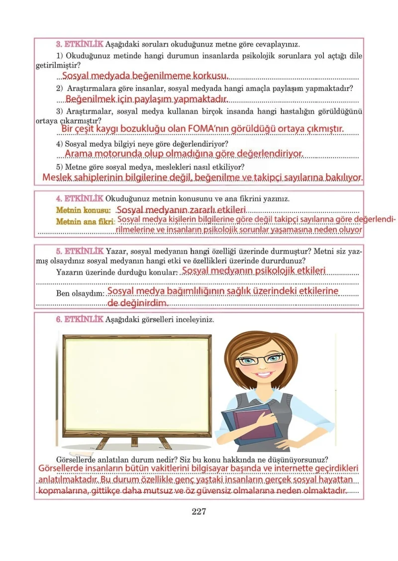 5. Sınıf Türkçe Ders Kitabı Cevapları Anıttepe Yayınları Sayfa 227 Çözüm Görseli