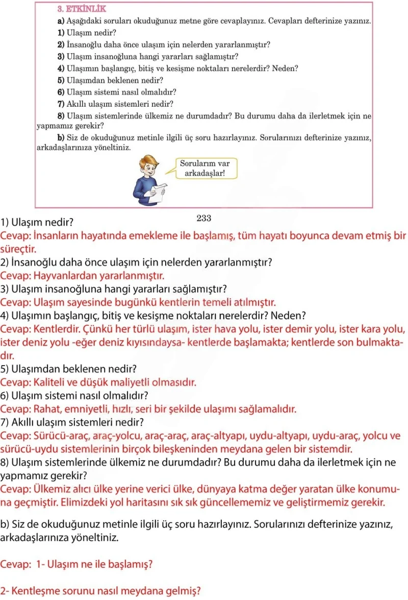 5. Sınıf Türkçe Ders Kitabı Cevapları Anıttepe Yayınları Sayfa 233 Çözüm Görseli