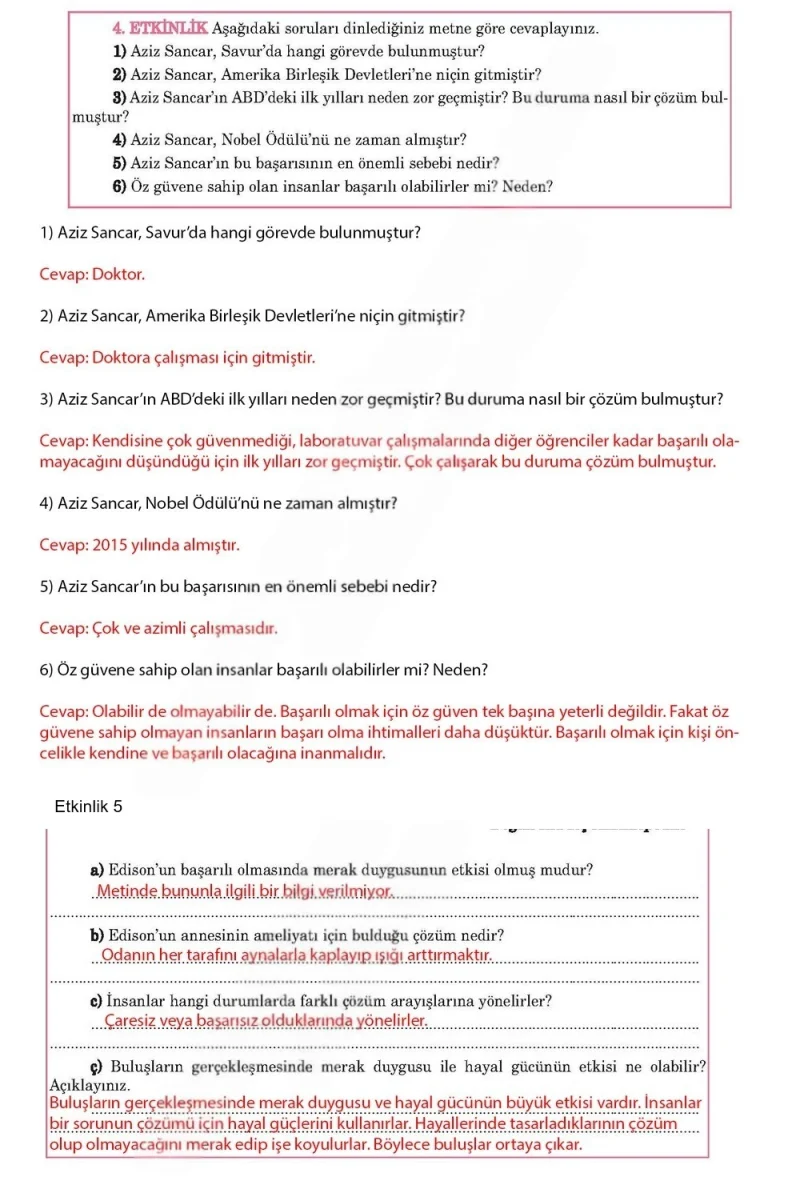 5. Sınıf Türkçe Ders Kitabı Cevapları Anıttepe Yayınları Sayfa 238 Çözüm Görseli