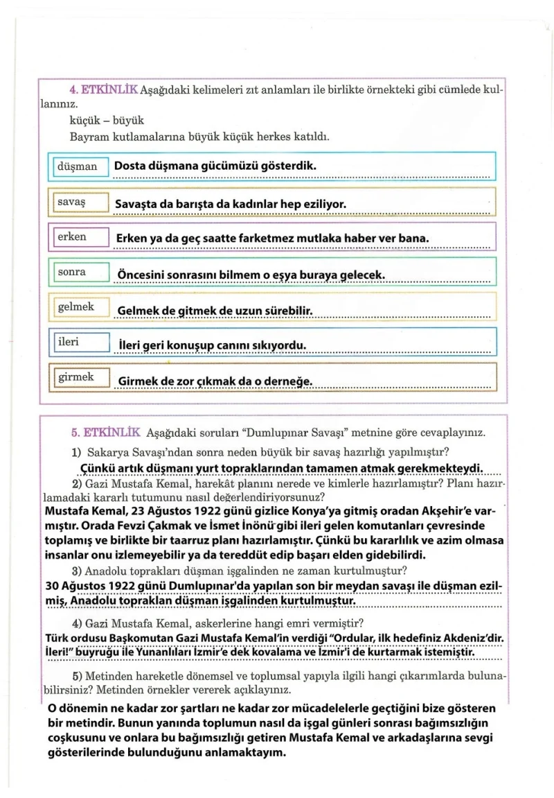 5. Sınıf Türkçe Ders Kitabı Cevapları Anıttepe Yayınları Sayfa 49 Çözüm Görseli