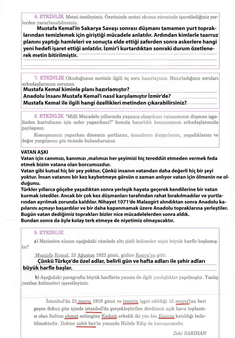5. Sınıf Türkçe Ders Kitabı Cevapları Anıttepe Yayınları Sayfa 50 Çözüm Görseli