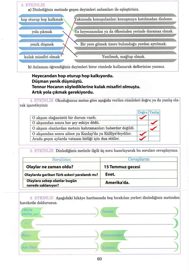5. Sınıf Türkçe Ders Kitabı Cevapları Anıttepe Yayınları Sayfa 60 Çözüm Görseli