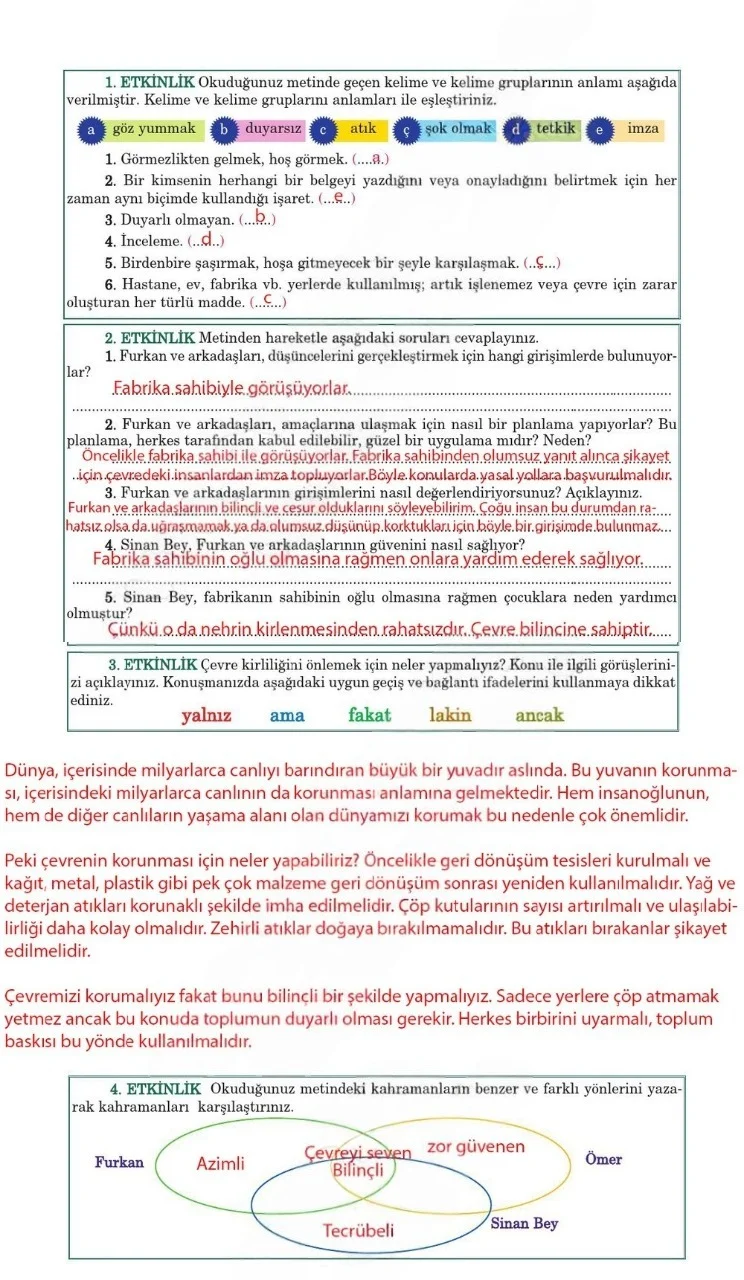5. Sınıf Türkçe Ders Kitabı Cevapları Anıttepe Yayınları Sayfa 73 Çözüm Görseli
