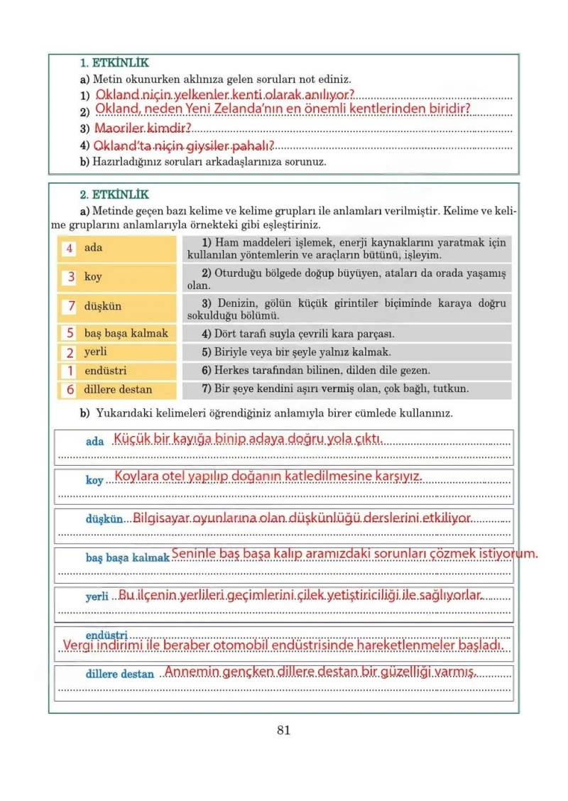 5. Sınıf Türkçe Ders Kitabı Cevapları Anıttepe Yayınları Sayfa 81 Çözüm Görseli