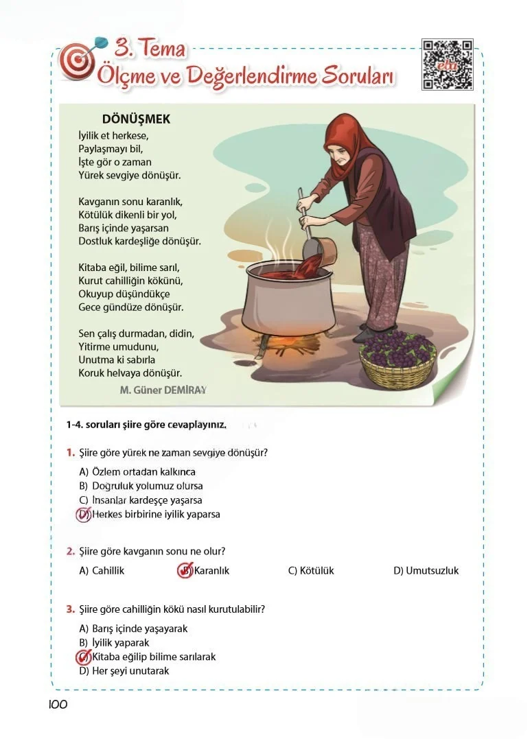 5. Sınıf Türkçe Ders Kitabı Cevapları Koza Yayınları Sayfa 100 Çözüm Görseli