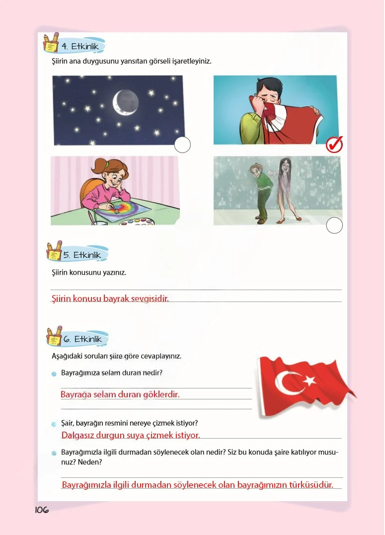5. Sınıf Türkçe Ders Kitabı Cevapları Koza Yayınları Sayfa 106 Çözüm Görseli