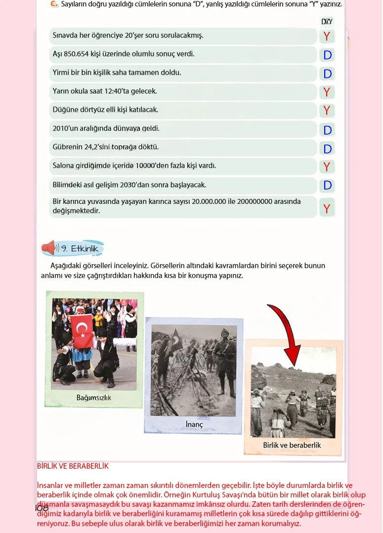 5. Sınıf Türkçe Ders Kitabı Cevapları Koza Yayınları Sayfa 108 Çözüm Görseli