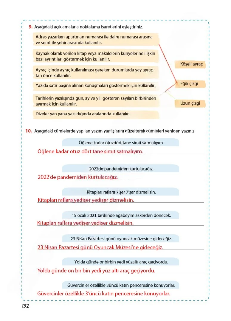 5. Sınıf Türkçe Ders Kitabı Cevapları Koza Yayınları Sayfa 132 Çözüm Görseli