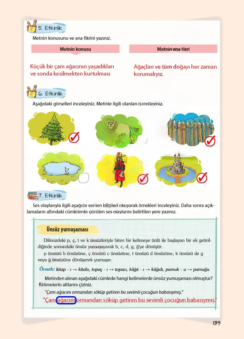 5. Sınıf Türkçe Ders Kitabı Cevapları Koza Yayınları Sayfa 139 Çözüm Görseli