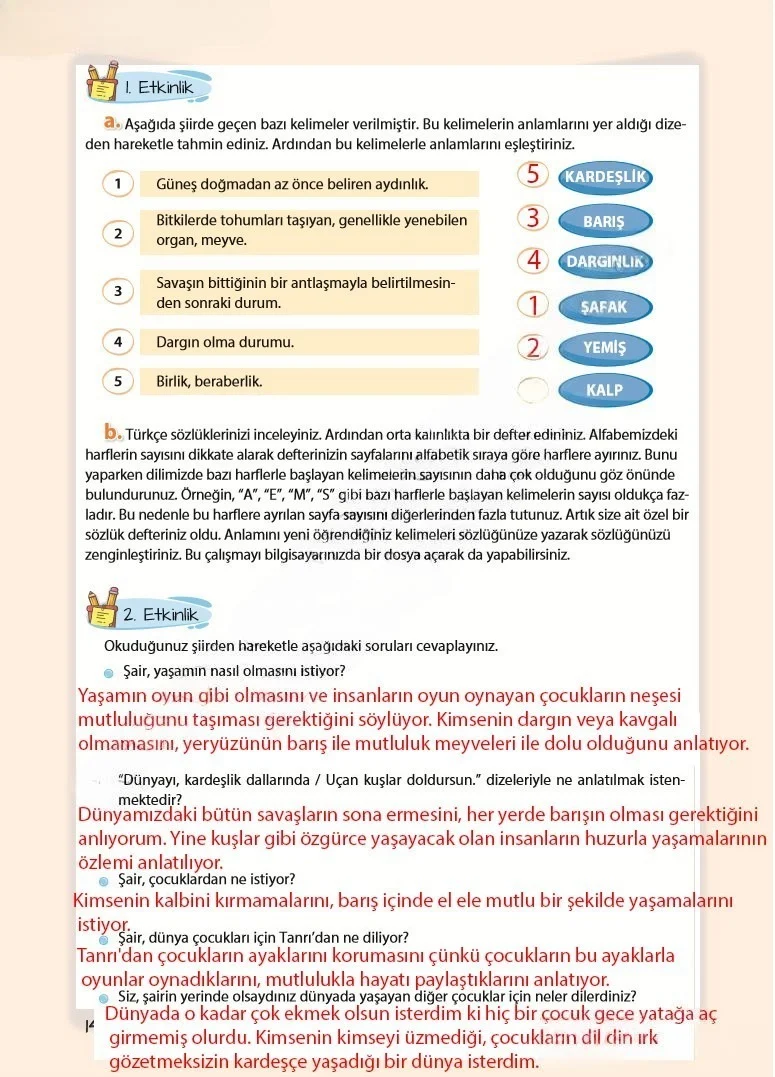 5. Sınıf Türkçe Ders Kitabı Cevapları Koza Yayınları Sayfa 14 Çözüm Görseli