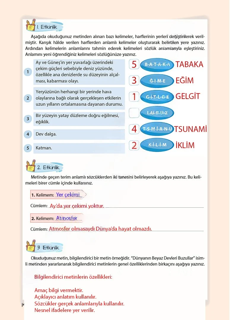 5. Sınıf Türkçe Ders Kitabı Cevapları Koza Yayınları Sayfa 148 Çözüm Görseli