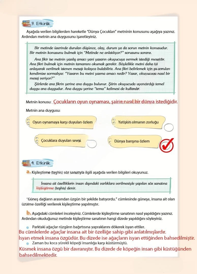 5. Sınıf Türkçe Ders Kitabı Cevapları Koza Yayınları Sayfa 15 Çözüm Görseli