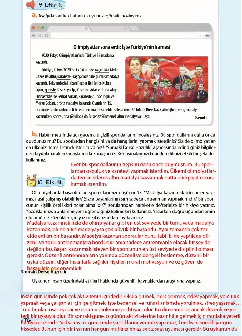 5. Sınıf Türkçe Ders Kitabı Cevapları Koza Yayınları Sayfa 176 Çözüm Görseli