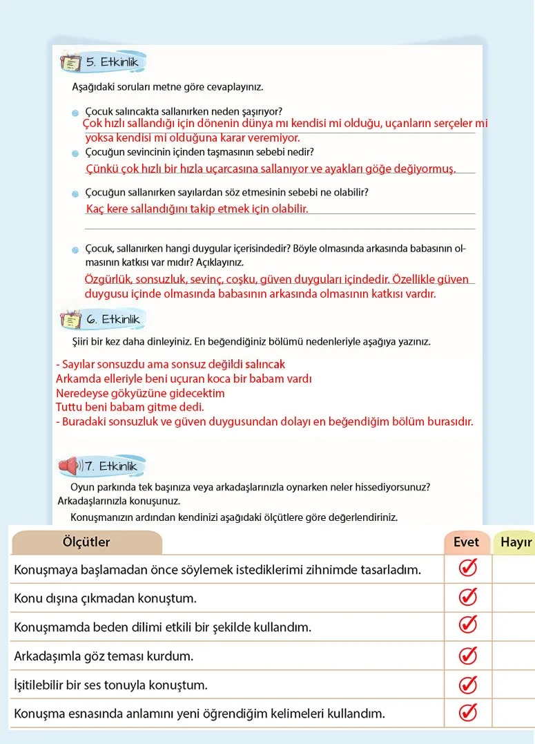 5. Sınıf Türkçe Ders Kitabı Cevapları Koza Yayınları Sayfa 184 Çözüm Görseli