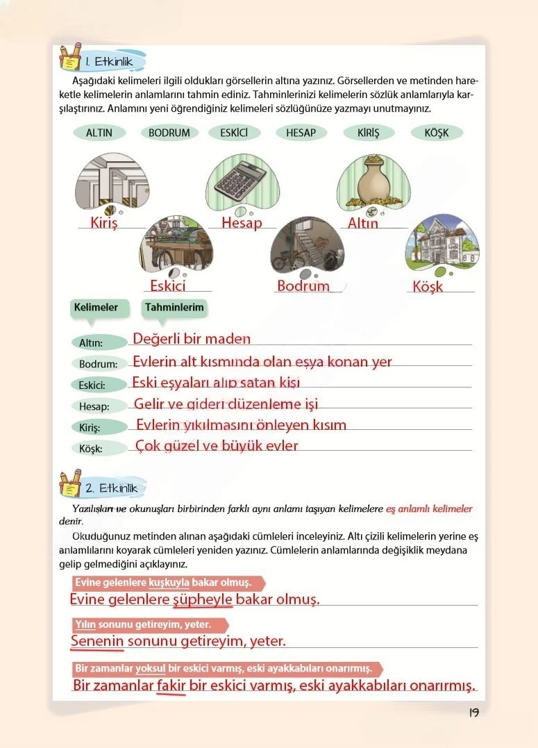5. Sınıf Türkçe Ders Kitabı Cevapları Koza Yayınları Sayfa 19 Çözüm Görseli