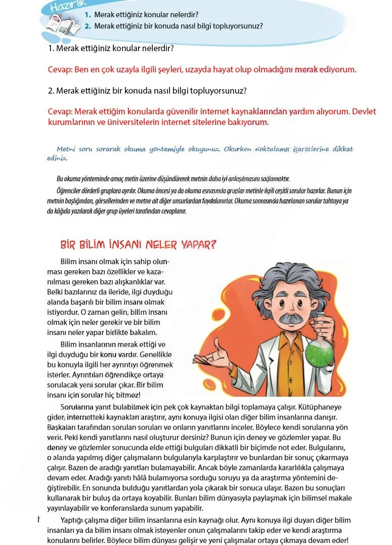 5. Sınıf Türkçe Ders Kitabı Cevapları Koza Yayınları Sayfa 192 Çözüm Görseli