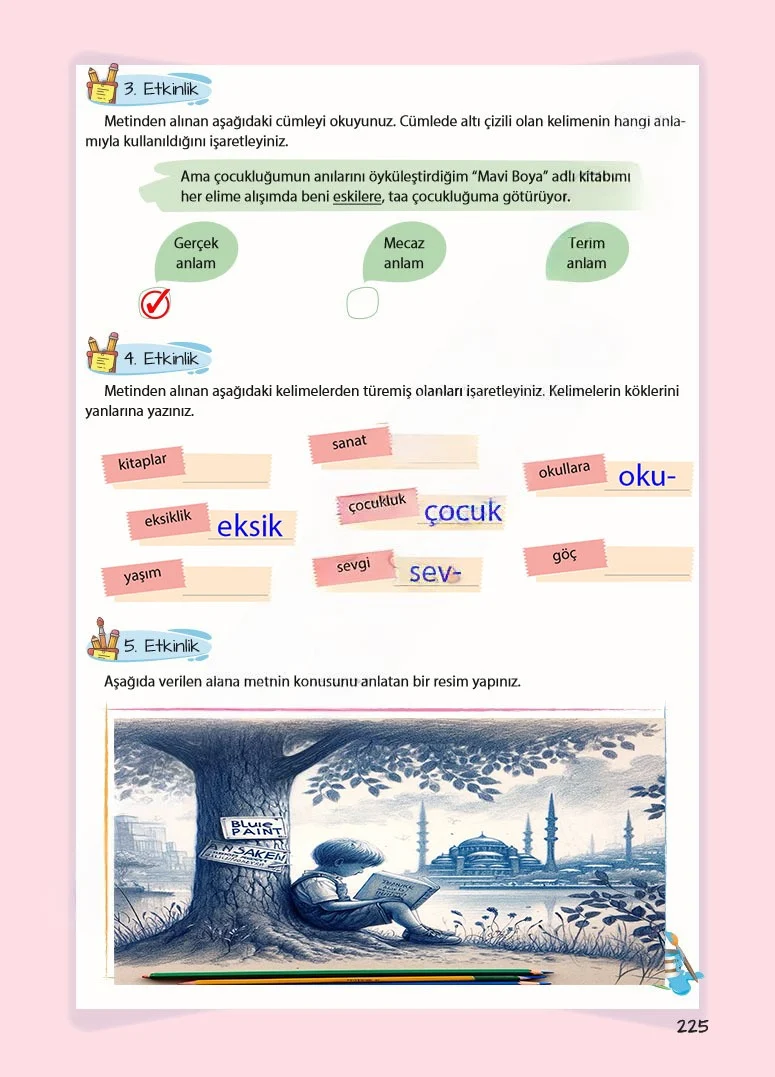 5. Sınıf Türkçe Ders Kitabı Cevapları Koza Yayınları Sayfa 225 Çözüm Görseli
