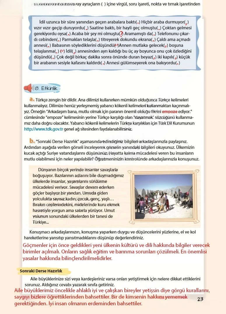 5. Sınıf Türkçe Ders Kitabı Cevapları Koza Yayınları Sayfa 23 Çözüm Görseli