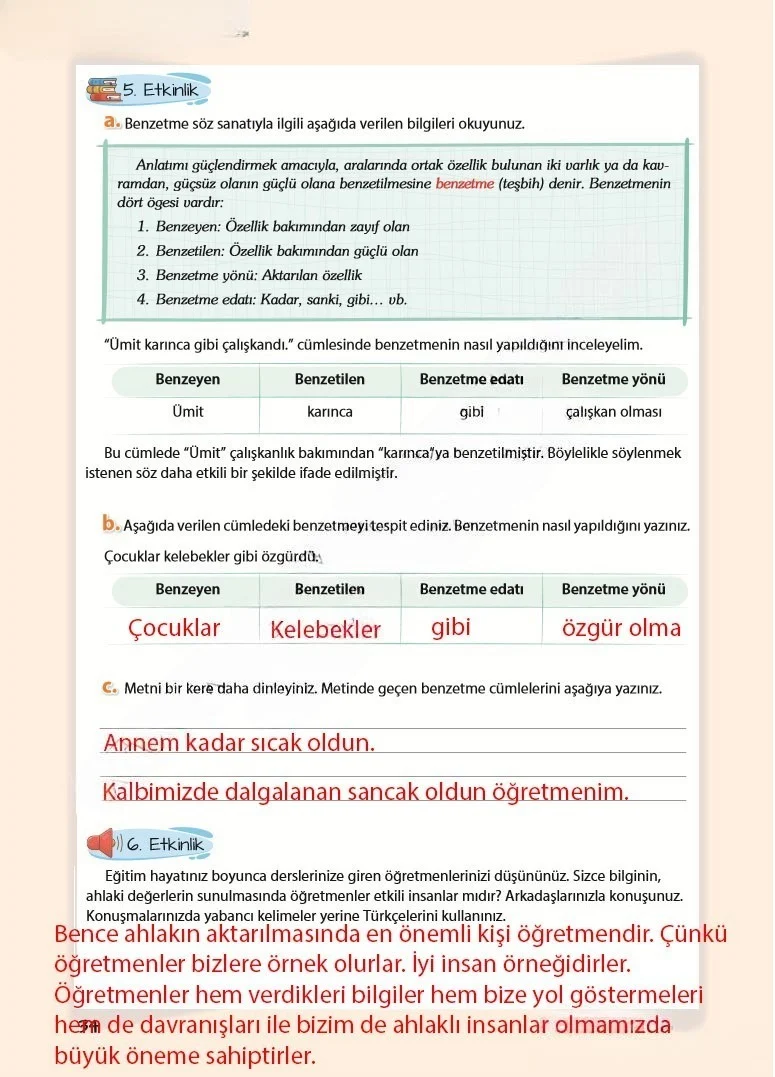 5. Sınıf Türkçe Ders Kitabı Cevapları Koza Yayınları Sayfa 34 Çözüm Görseli