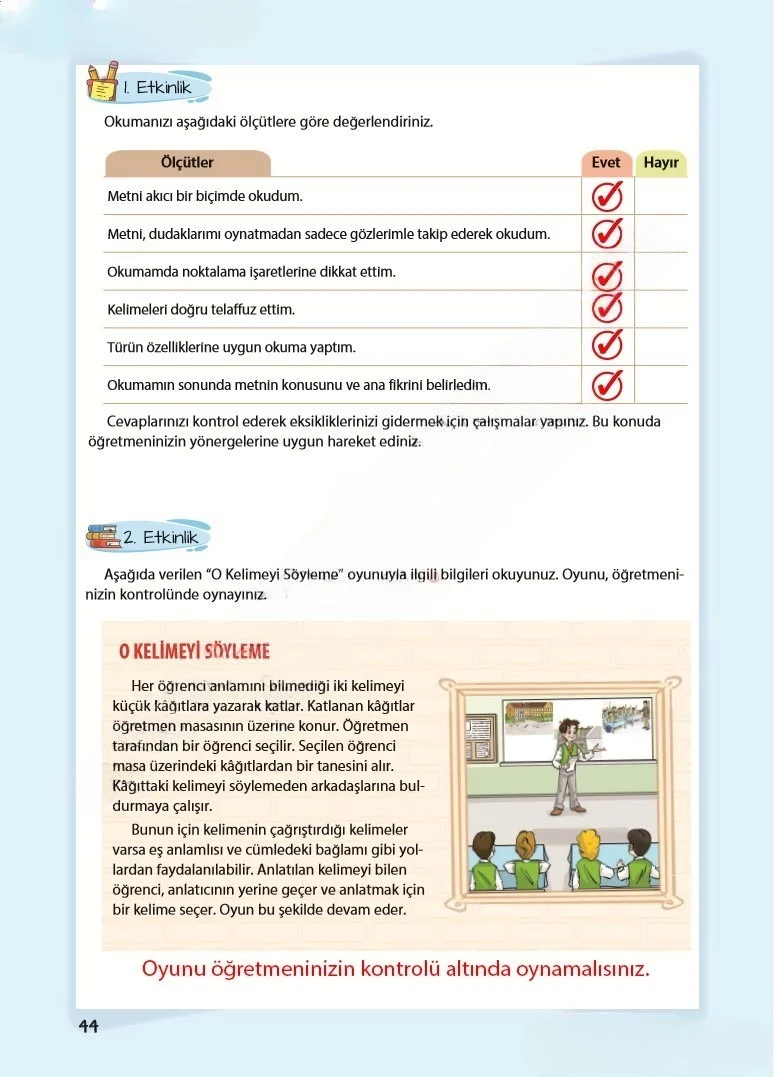 5. Sınıf Türkçe Ders Kitabı Cevapları Koza Yayınları Sayfa 44 Çözüm Görseli