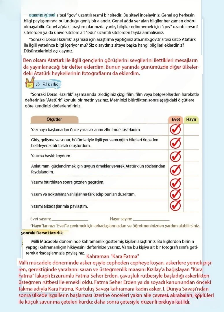 5. Sınıf Türkçe Ders Kitabı Cevapları Koza Yayınları Sayfa 47 Çözüm Görseli