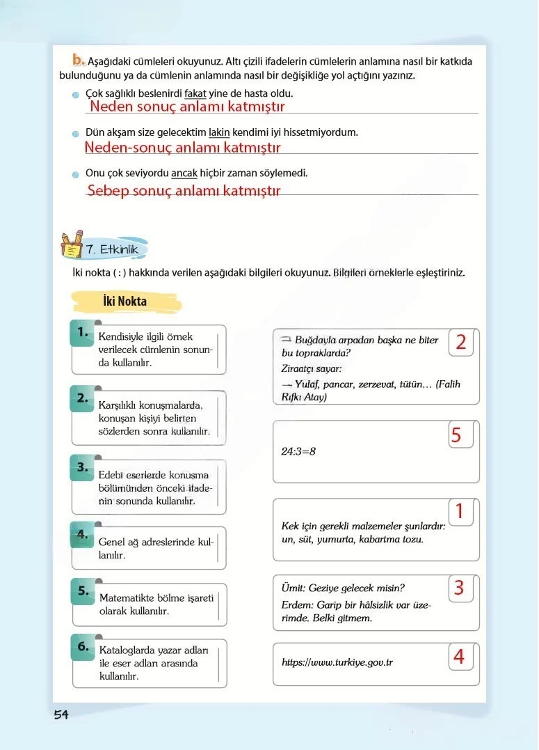 5. Sınıf Türkçe Ders Kitabı Cevapları Koza Yayınları Sayfa 54 Çözüm Görseli